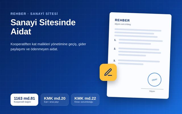 Küçük sanayi sitesinde yan yana sıralanmış işyerleri ve site içi yol