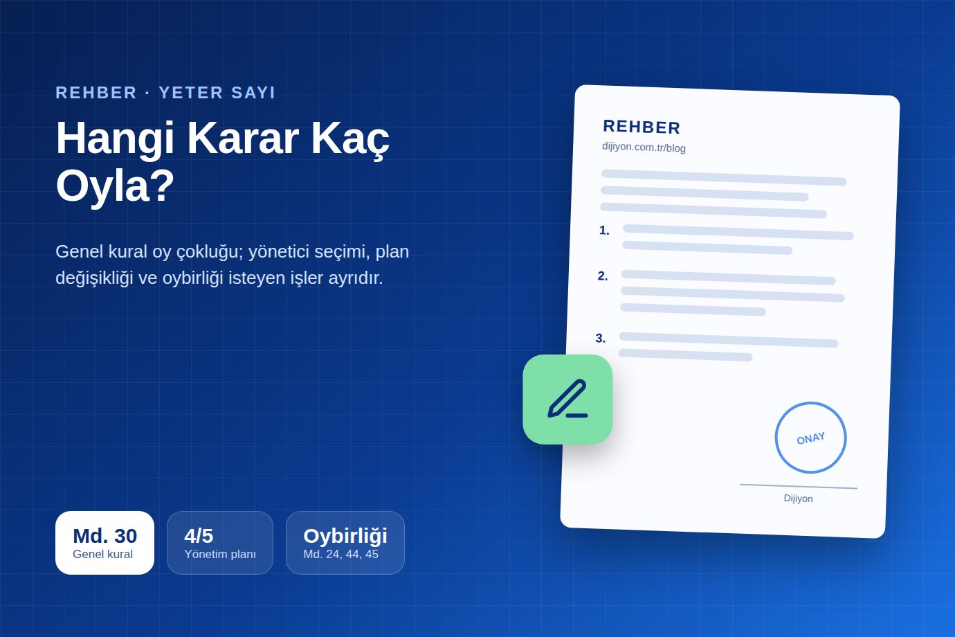 Kat malikleri toplantısında oy sayımı yapılırken karar defterine not alınıyor