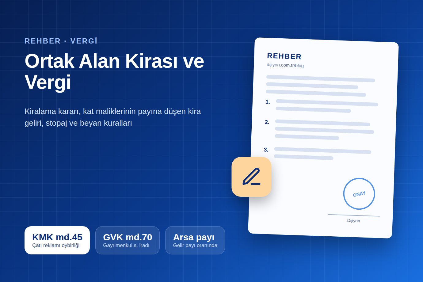 Apartman ortak alanlarının kiraya verilmesi ve vergilendirilmesi