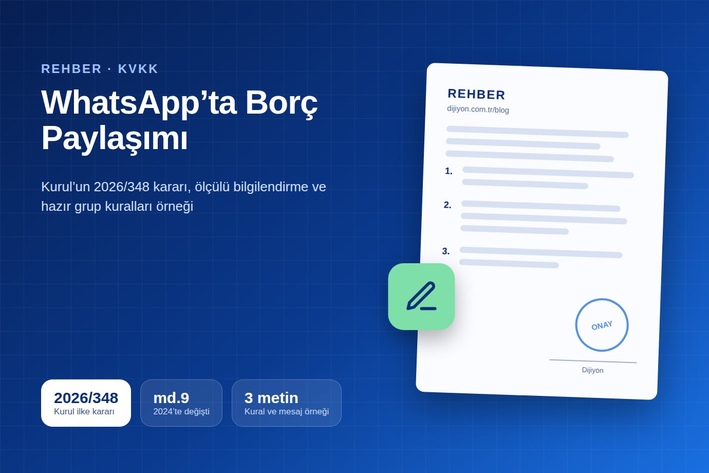 Apartman WhatsApp grubunda aidat borcu paylaşımı ve KVKK