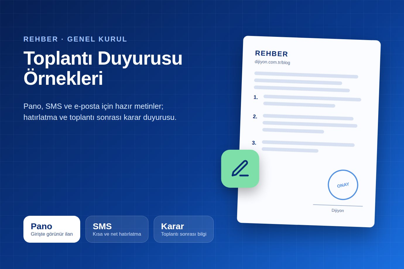 Apartman ilan panosunda asılı genel kurul toplantı duyurusu